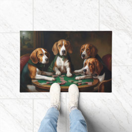 Felpudo Beagle Dogs Jugando Arte De Póquer