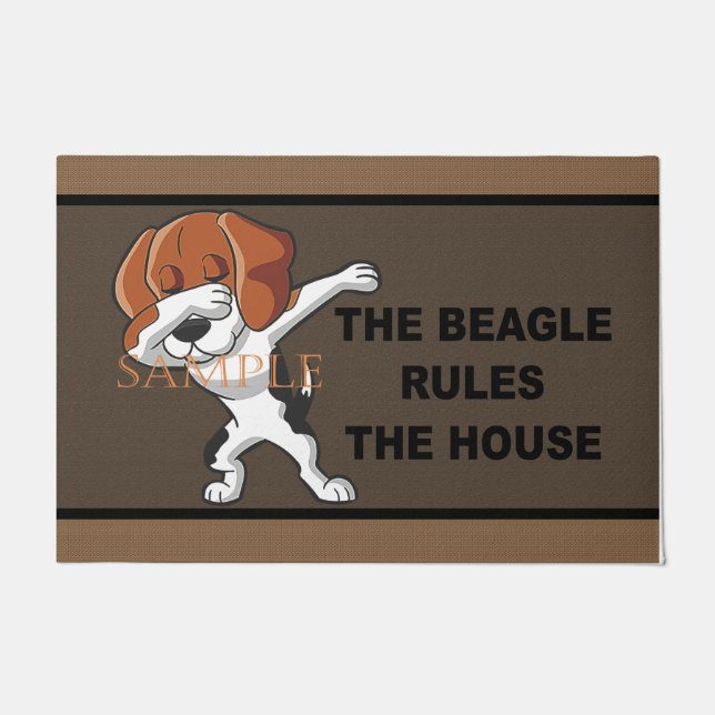 Felpudo Beagle Gobierna La Casa Doormat, Beagles Lover (Anverso)