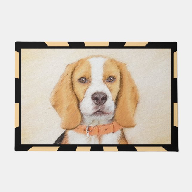 Felpudo Beagle Hound Dog Pintura original de animales (Anverso)
