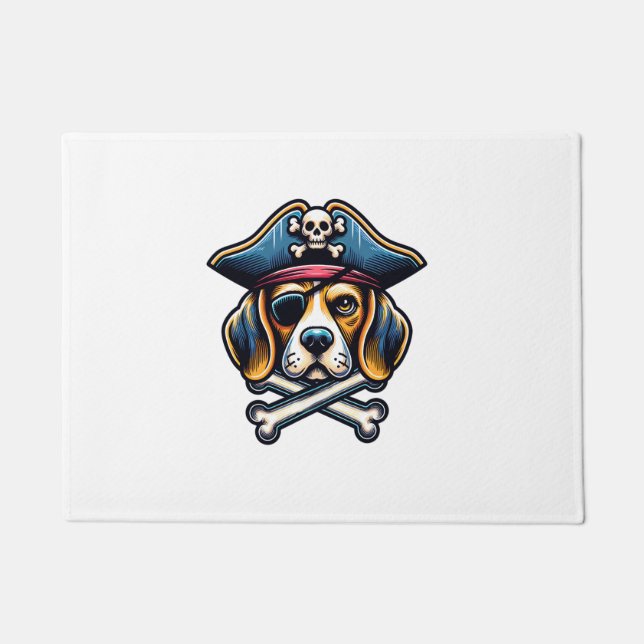 Felpudo Beagle Pirate Costume Skull Crossbone Dog Amantes (Anverso)
