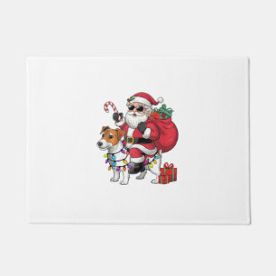 Felpudo Beagle Xmas iluminando a Santa Riding Perro Beagle