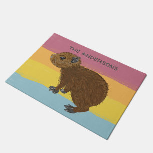 Felpudo Bebé capibara colorido a rayas
