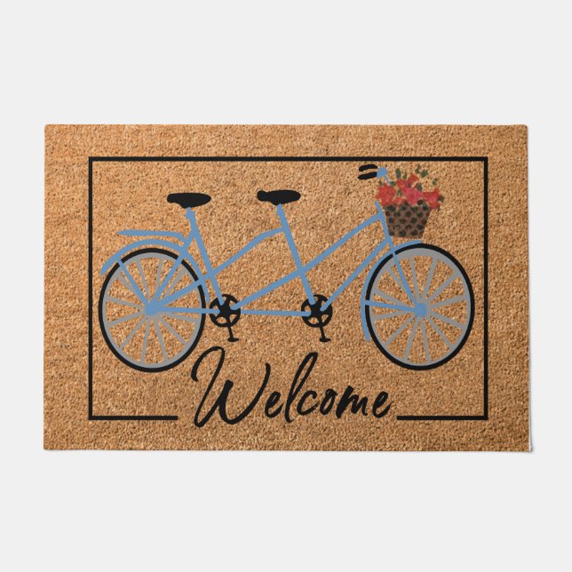 Felpudo Bebé de bienvenida, decoración divertida de bicicl (Anverso)