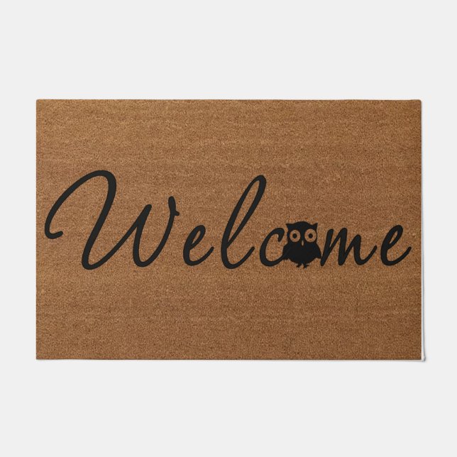 Felpudo Bechuza De Bienvenida Simple Doormat, Regalo De Ma (Anverso)