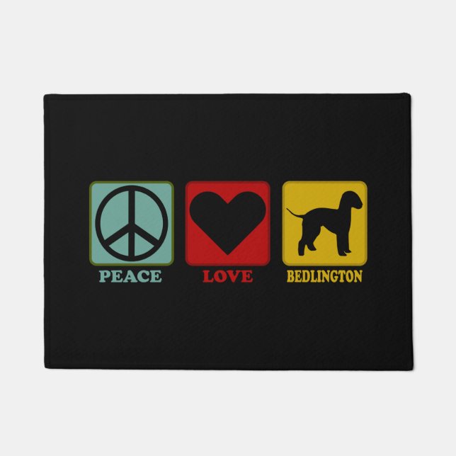 Felpudo Bedlington Terrier Dog Peace Love Gift for Owner (Anverso)
