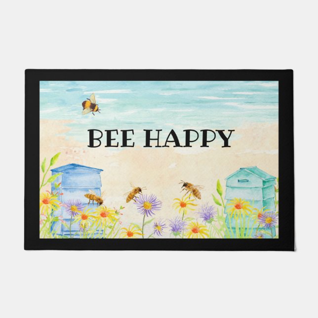 Felpudo Bee Happy Door Mat (Anverso)