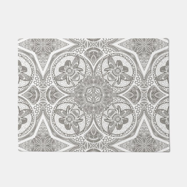 Felpudo Bee Mandala (Anverso)