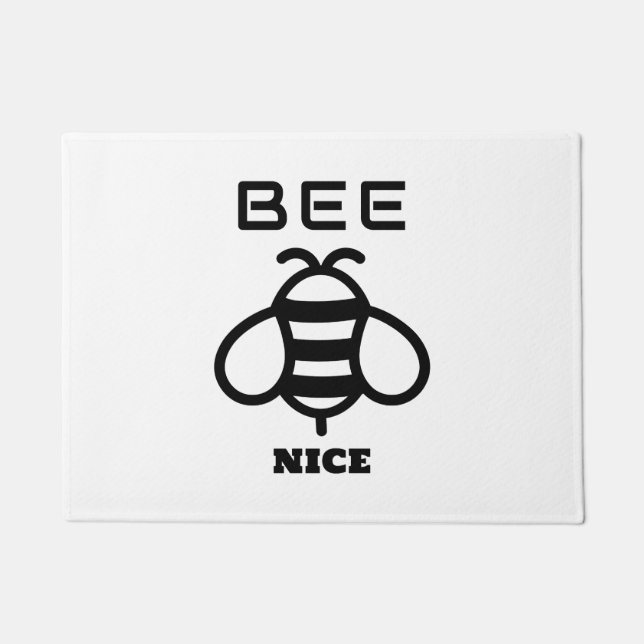 Felpudo Bee Nice with Minimal Design (Anverso)
