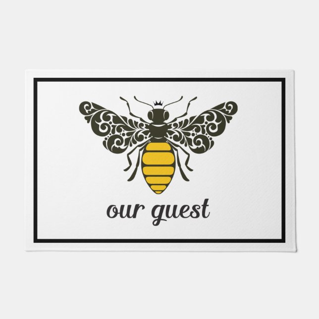 Felpudo Bee Our Guest | Sea nuestro invitado | Ornate Bee  (Anverso)