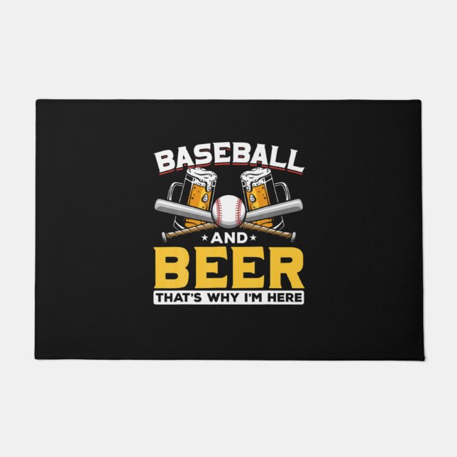 Felpudo Beer Drinker Baseball Beer Humor Birthday (Anverso)