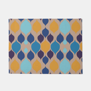 Felpudo Beige geométrico de mediados del siglo 1960