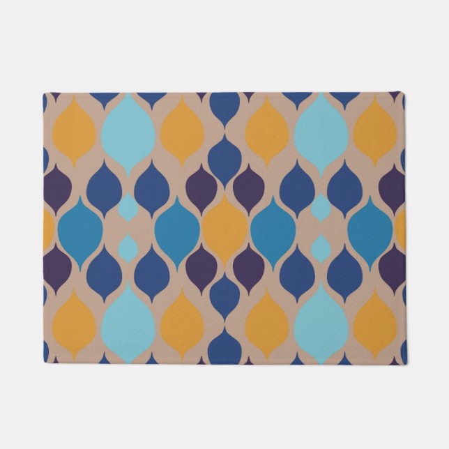 Felpudo Beige geométrico de mediados del siglo 1960 (Anverso)