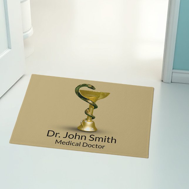 Felpudo Beige Medical Bowl Hygieia Snake Gold Caduceus (Subido por el creador)