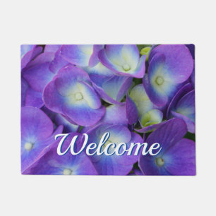 Felpudo Belleza de una Hydrangea azul Doormat de bienvenid