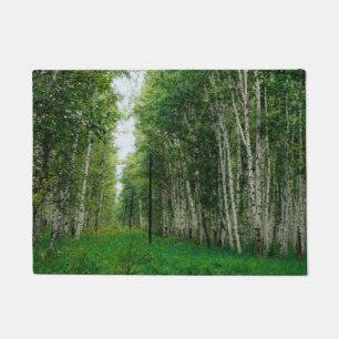 Felpudo Bello arte en el bosque Birch Tree