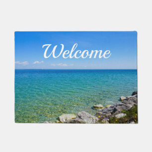 Felpudo Bellos Colores Del Lago Huron Bienvenidos Doormat