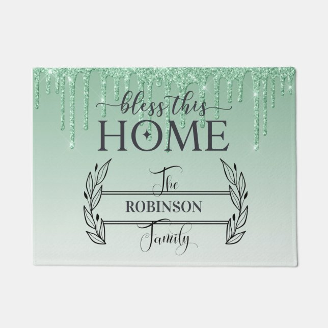 Felpudo Bendito este Doormat casero (Anverso)