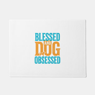 Felpudo Bendito y obsesionado con perros Diseño vintage de