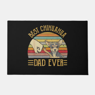 Felpudo Best Chihuahua Dad Ever Retro Vintage Sunset