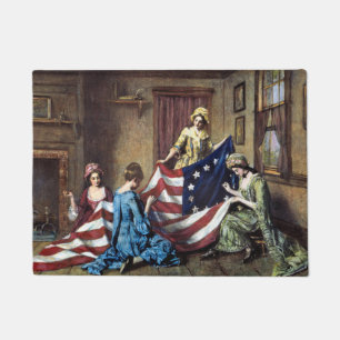 Felpudo Betsy Ross Cosechando la bandera estadounidense