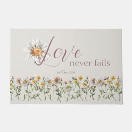 Felpudo Biblia cristiana contra flor silvestre