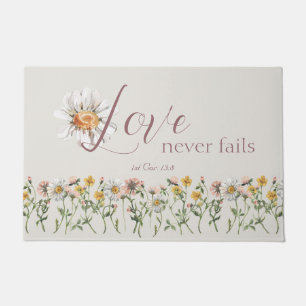 Felpudo Biblia cristiana contra flor silvestre