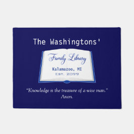 Felpudo Biblioteca de la Familia con Cuadros de Dibujo y O