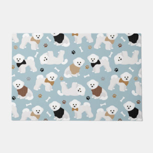 Felpudo Bichon Frise Bones y Paws Blue