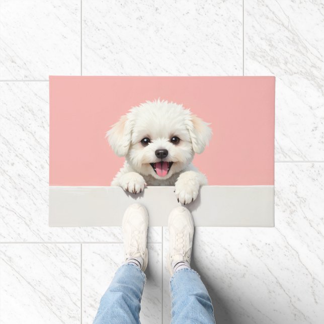 Felpudo Bichon Frise Dog Doormat Art (Interior)