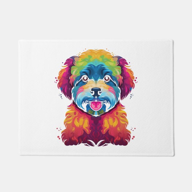 Felpudo Bichon Frise Dog Pop Art (Anverso)