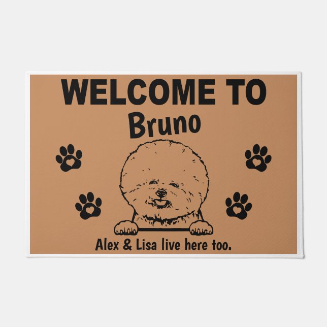Felpudo Bichon Frise Personalized Door Mat Doormat  (Anverso)