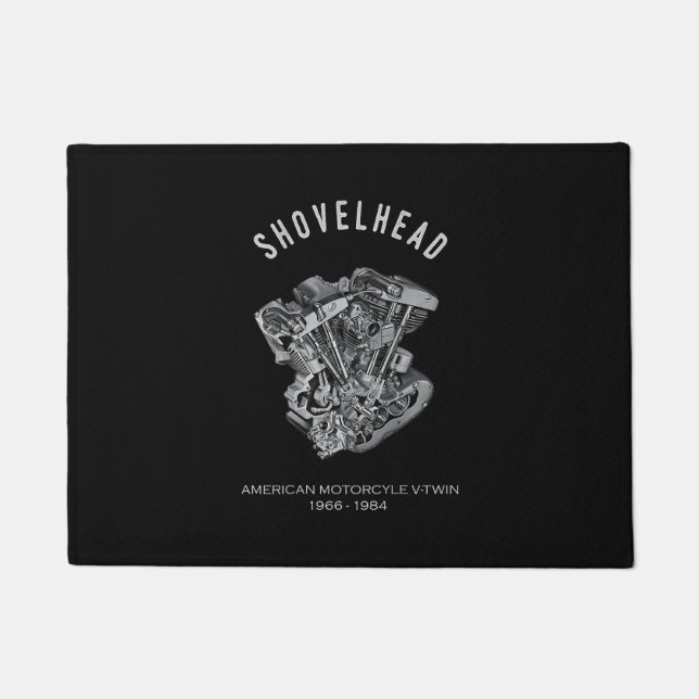 Felpudo Bicicleta de dibujo del motor Vtwin Shovelhead de  (Anverso)