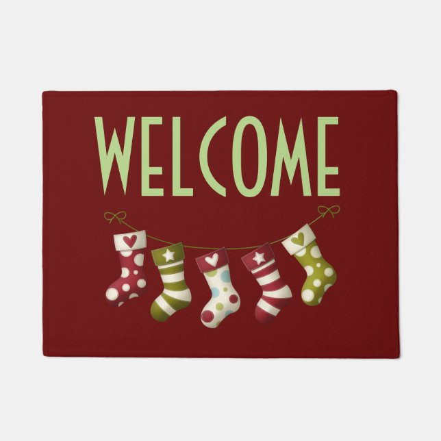 Felpudo Bienvenida 18" x 24" Puerta Mat/Existencias (Anverso)