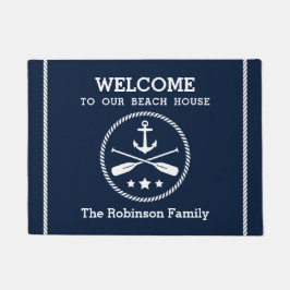 Felpudo Bienvenida a Beach House Nautical Anchor Oars