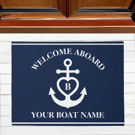 Felpudo Bienvenida a bordo Ancla Cardíaca Nombre de barco 