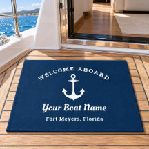 Bienvenida a bordo ancla nombre del barco azul mar