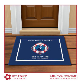 Felpudo Bienvenida a bordo de un perro marino náutico