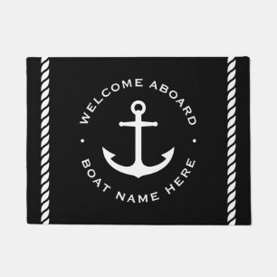 Felpudo Bienvenida a bordo del personalizado nombre del ba