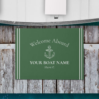 Felpudo Bienvenida a bordo Nombre del barco Hunter ⚓ Náuti
