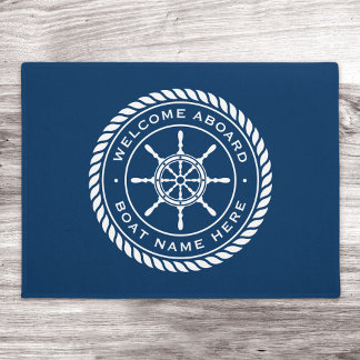 Felpudo Bienvenida a bordo nombre del barco rope noria bar