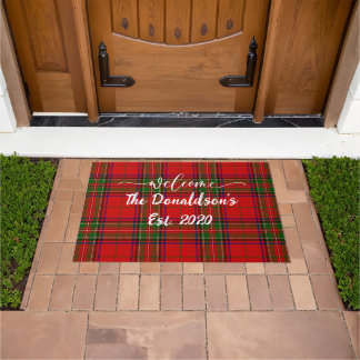 Felpudo Bienvenida a casa de Clan Stewart Tartan, personal