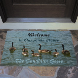 Felpudo Bienvenida a Casa de Lago Geese Canadiense
