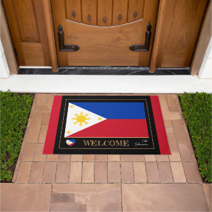 Felpudo Bienvenida a casa/deporte de bandera filipina