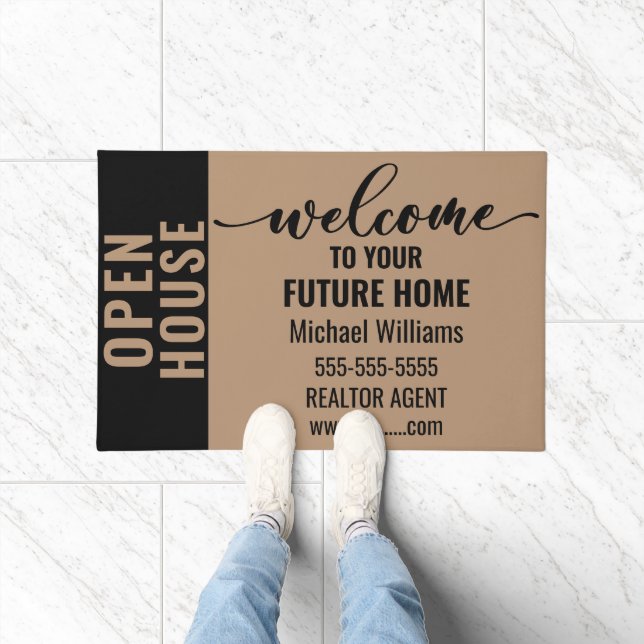 Felpudo Bienvenida a clientes de Open House Personalizado  (Interior)