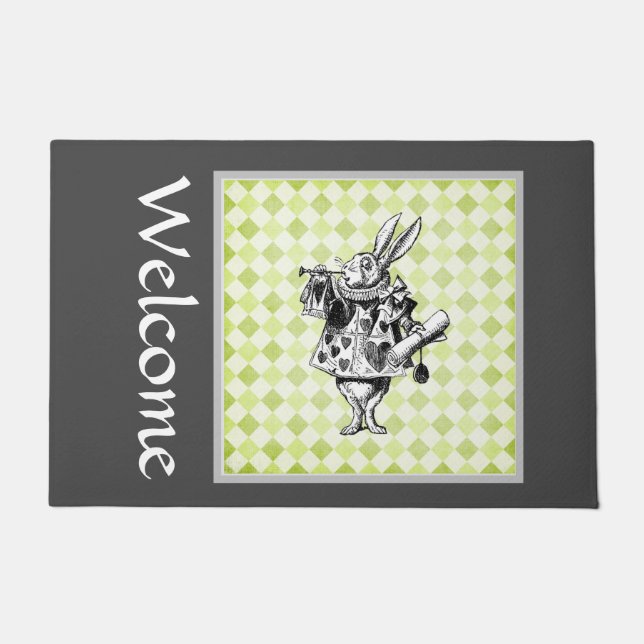 Felpudo Bienvenida a Conejo Blanco (Anverso)