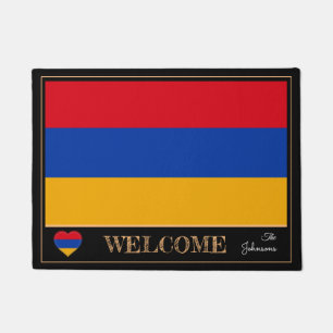 Felpudo Bienvenida a esteras/deportes de la bandera armeni