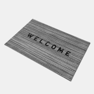 Felpudo Bienvenida a Faux Gray Fabric Doormat