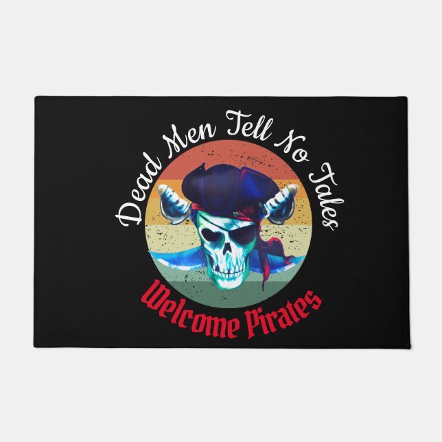 Felpudo Bienvenida a Fiesta pirata de hombres muertos (Anverso)