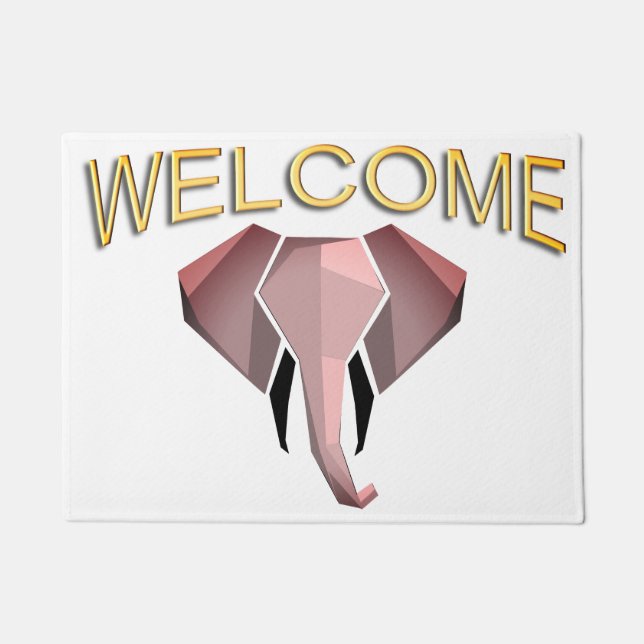 Felpudo Bienvenida a Geometrics Elephant Head (Anverso)