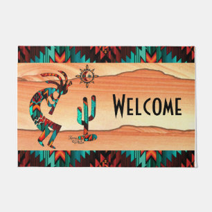 Felpudo Bienvenida A Kokopelli Y Cactus